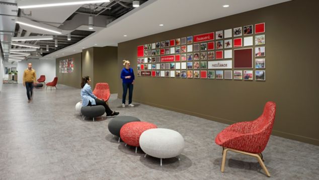 Interface Textured Stones LVT in public space of corporate office