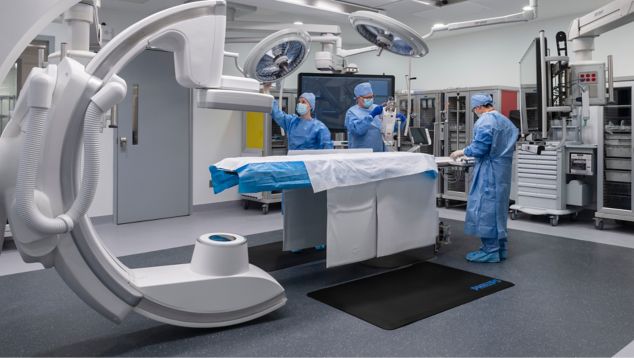 nora by Interface noraplan environcare rubber flooring in hospital operating room
