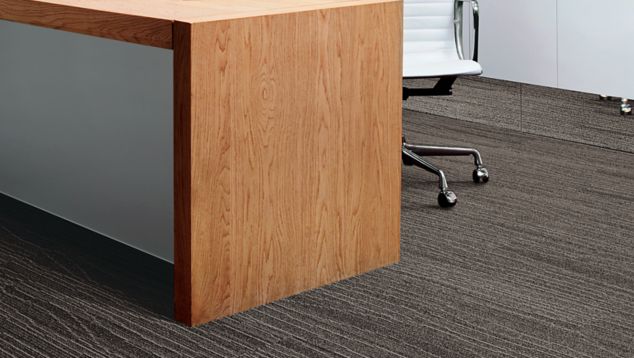 Interface Snow Moon plank carpet tile in private office