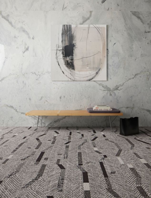 Interface Accent Hour plank carpet tile in public space