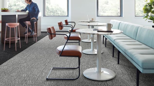 Interface Binary Code plank carpet tile in cafe area