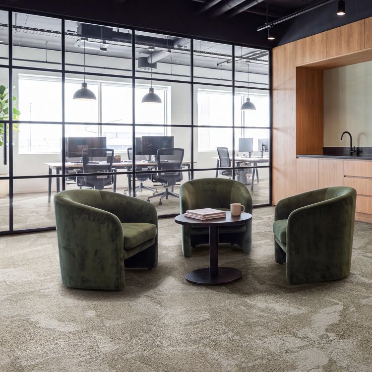 Interface Bridgepoint carpet tile in workplace lounge
