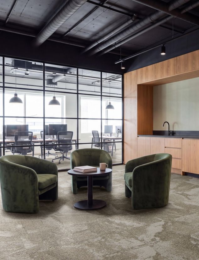 Interface Bridgepoint carpet tile in workplace lounge