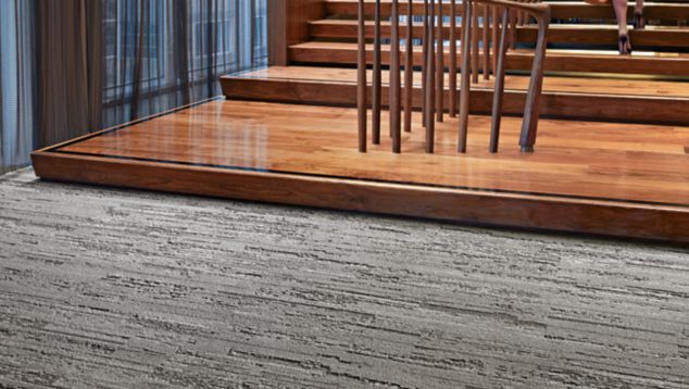 Interface CE173 plank carpet tile in open area with double stairwell