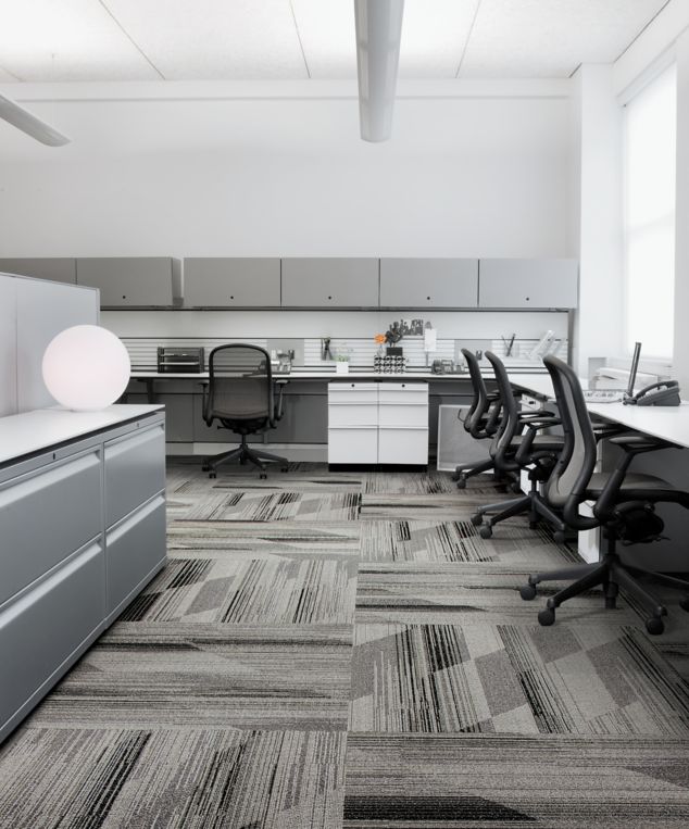 Interface CT113 plank carpet tile in open office