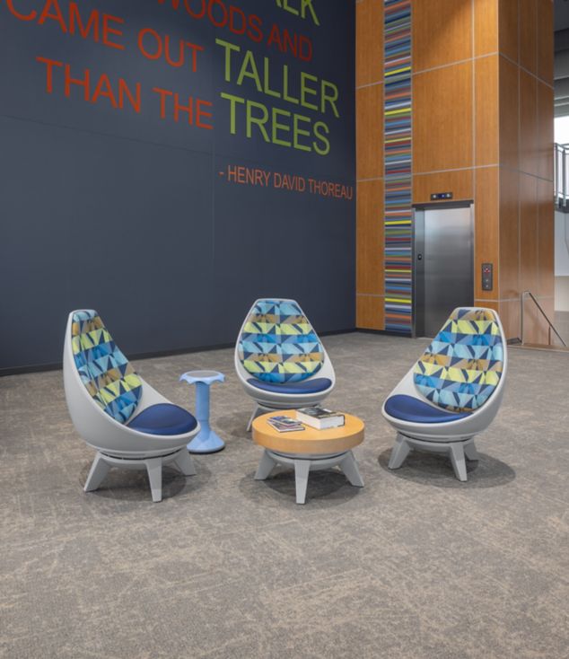 Interface Ice Breaker carpet tile in K-12 open area