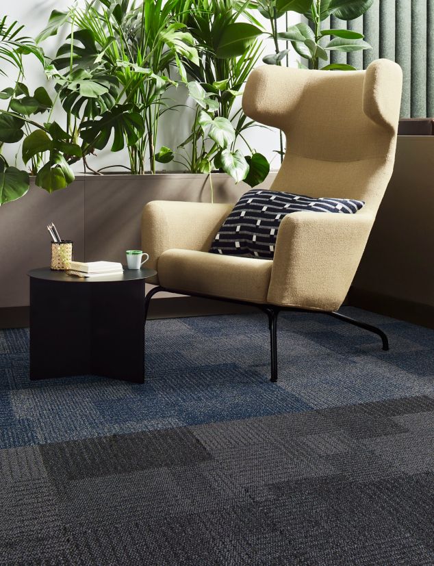 Interface Come and Go carpet tile in workplace or hospitality seating area