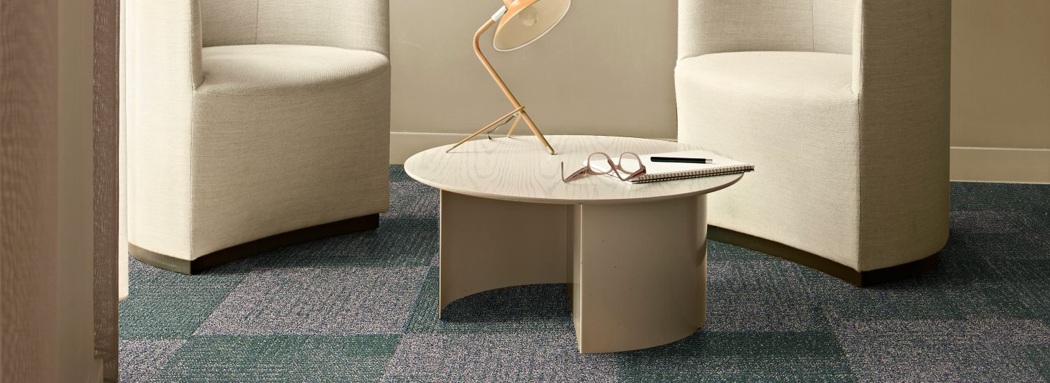 Interface Come and Go carpet tile in private seating area