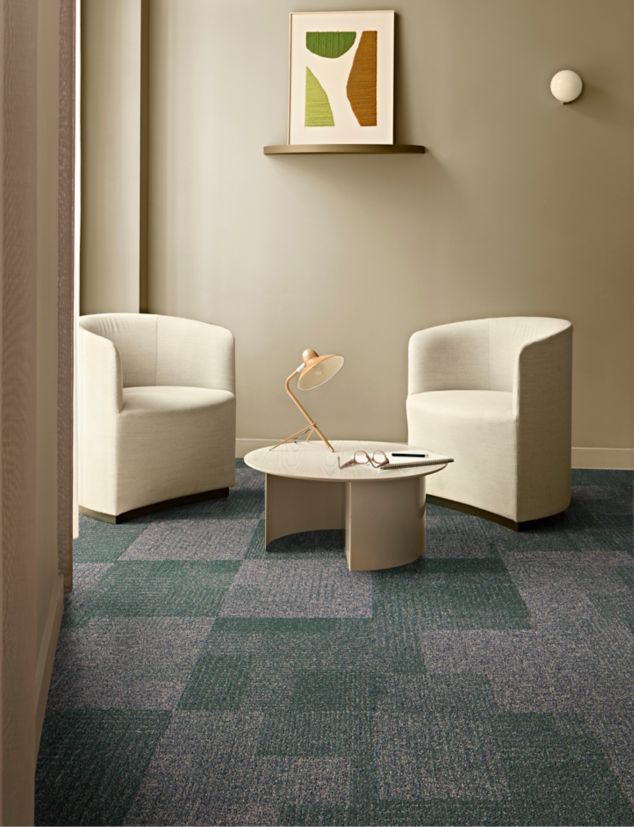 Interface Come and Go carpet tile in private seating area