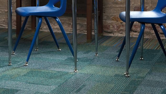 Interface Cubic carpet tile in science corner of classroom