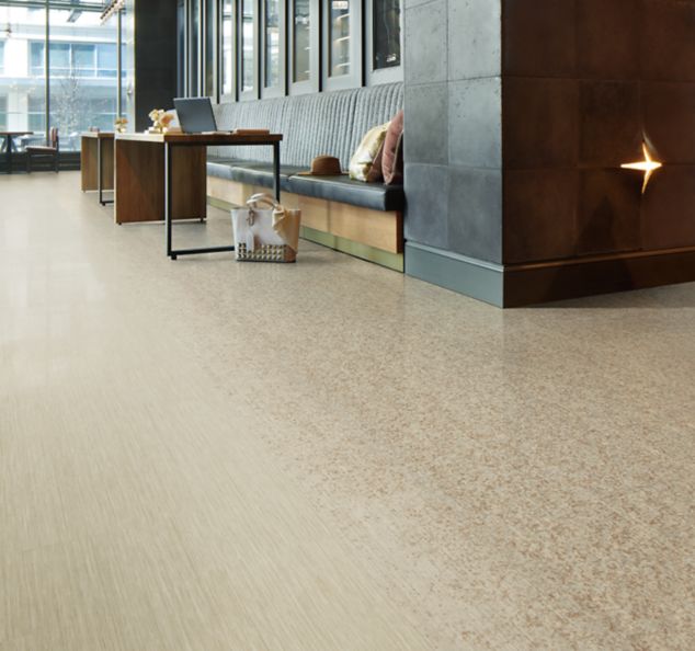 Interface Dither Silk LVT with Silk  Age LVT and Shantung LVT in an open seating area