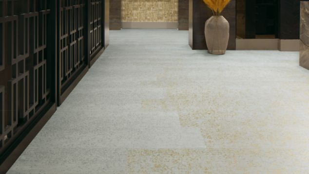 Interface Dither Silk LVT in open corridor