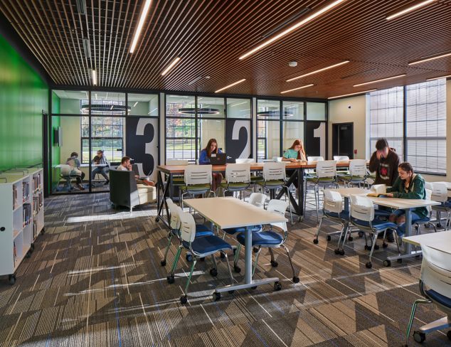 Interface Detours carpet tile in K-12 work lab