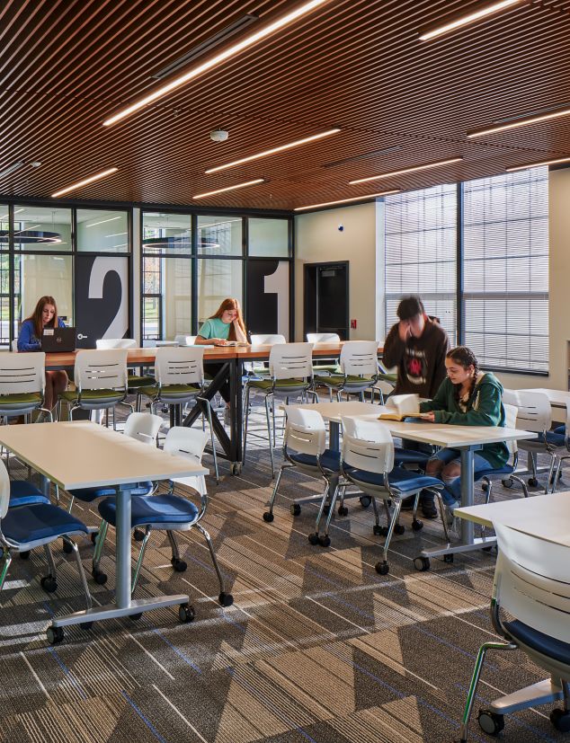 Interface Detours carpet tile in K-12 work lab