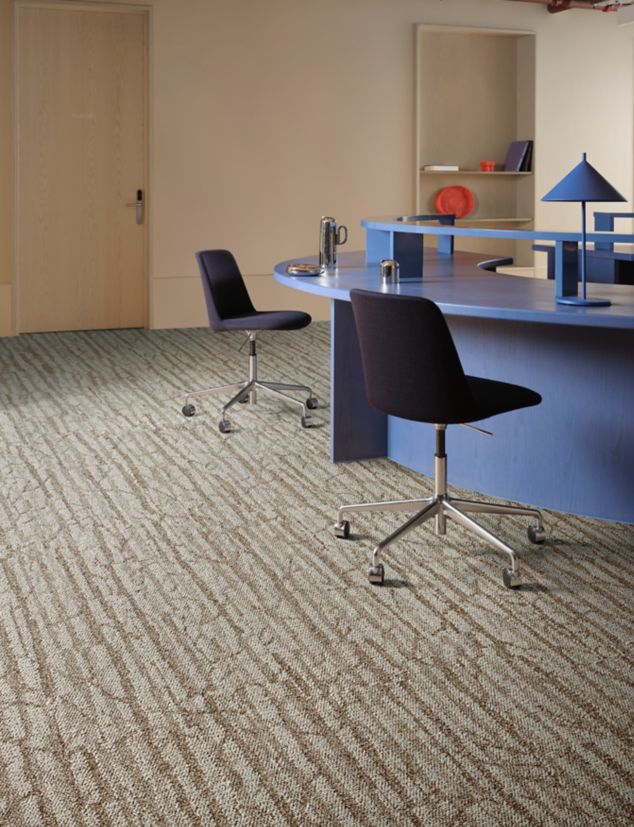 Interface First Light plank carpet tile in workplace collaborative space