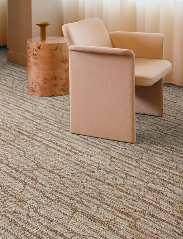 Interface First Light plank carpet tile in workplace lobby
