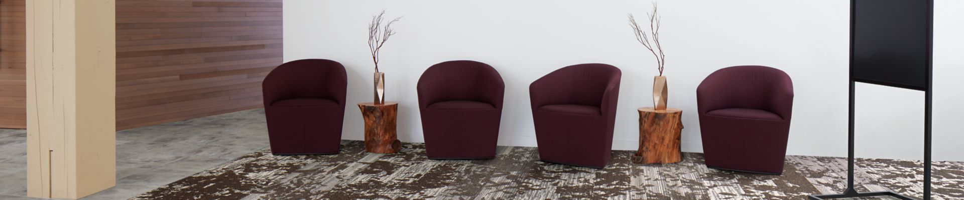 Interface Glazing and Shading plank carpet tile and Textured Stones LVT near elevator lobby