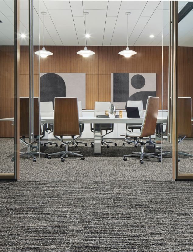Interface Goes Around and Simple Does It carpet tile in workplace meeting room