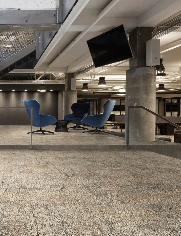 Interface Early Light carpet tile in lobby