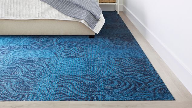 CARPET: Hydropolis, Cobalt, Non Directional LVT: Level Set, Sand Dune, Design By Tile