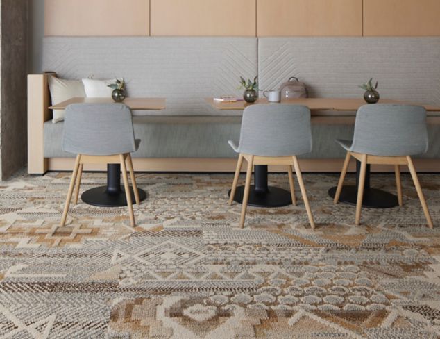 Interface Desert Ranch carpet tile in casual dining area