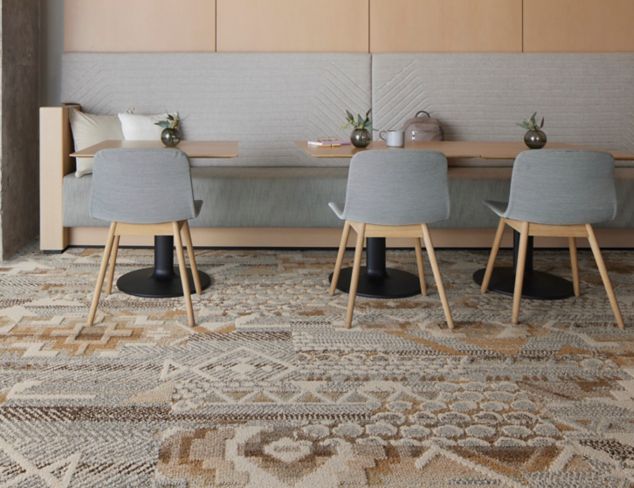 Interface Desert Ranch carpet tile in casual dining area