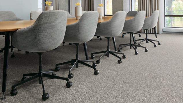 Interface Desert Veins carpet tile in conference room