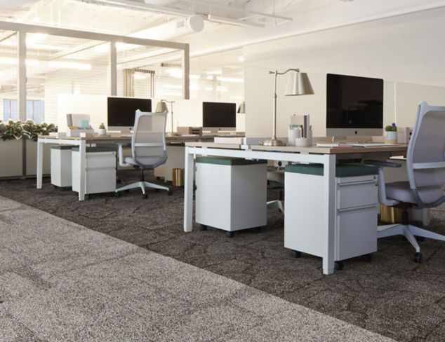 Interface Jumbo Rock and Cap Rock carpet tile in open office