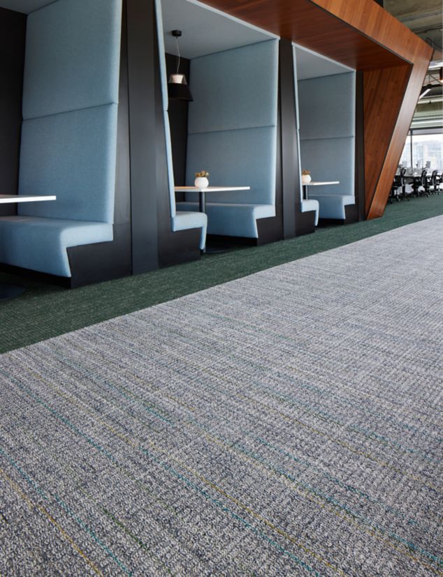 Interface Open Air 401 Stria carpet tile in open space office area