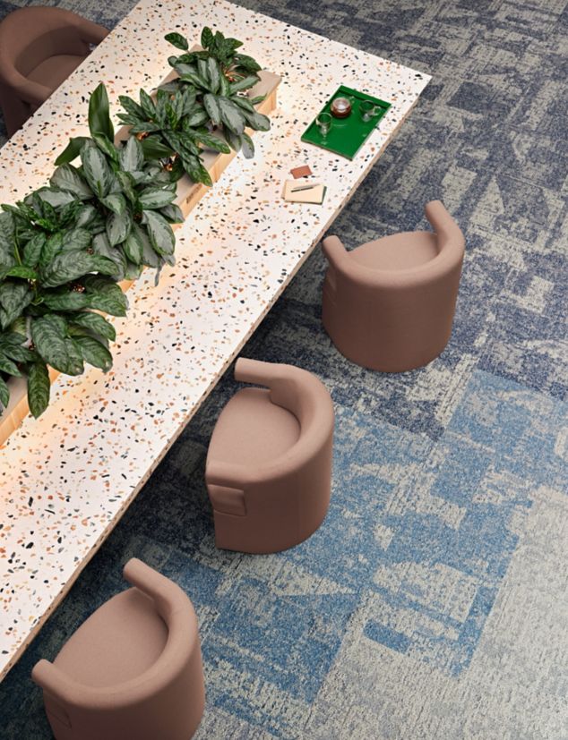 Interface In Motion and Shift Point carpet tile in workplace collaborative space