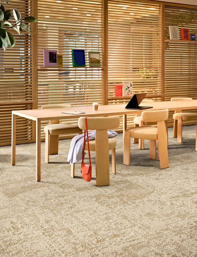 Interface In Motion and Shift Point carpet tile in workplace meeting room