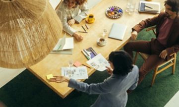 Interface UR103 carpet tile and Northern Grain plank LVT in corporate meeting space