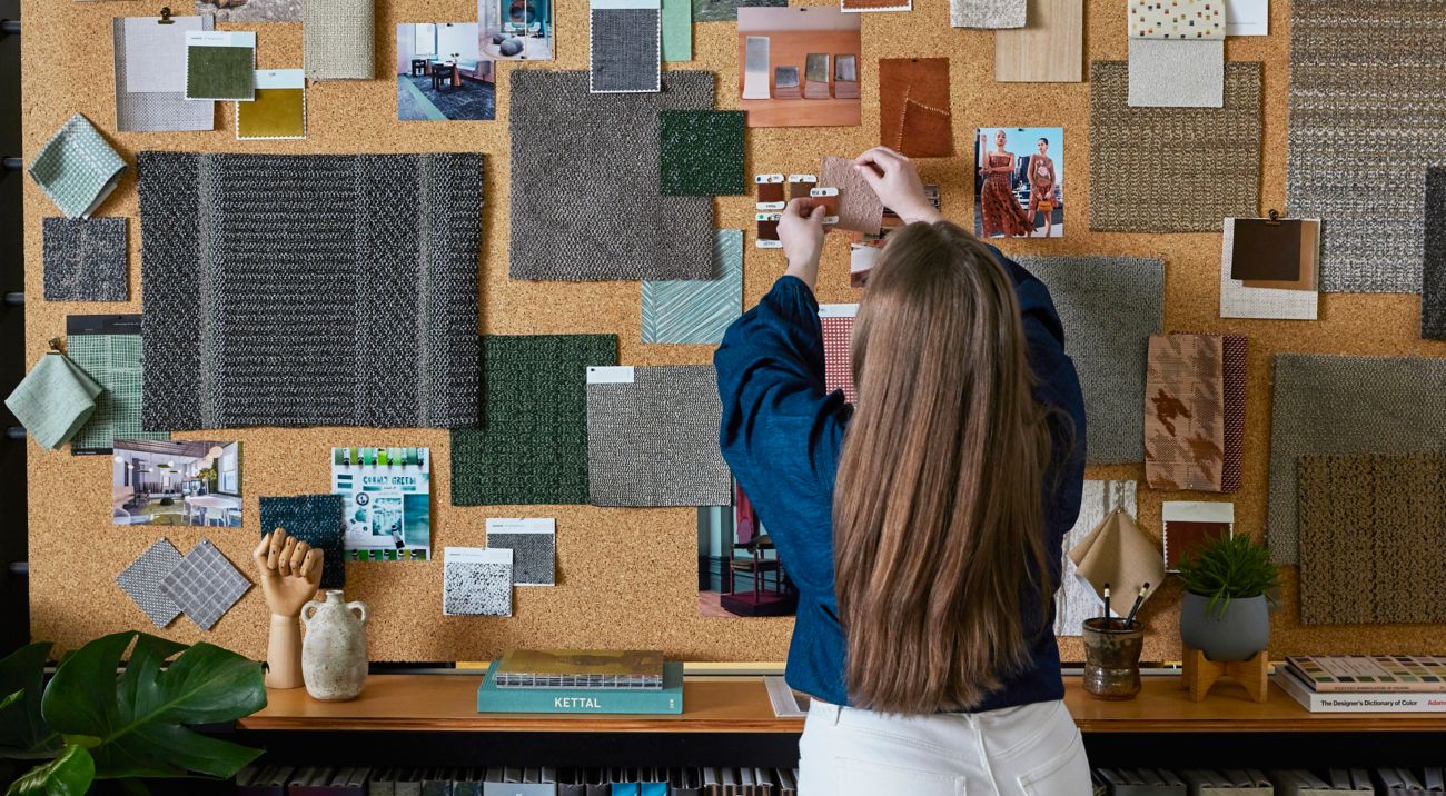 Design Services employee with swatches