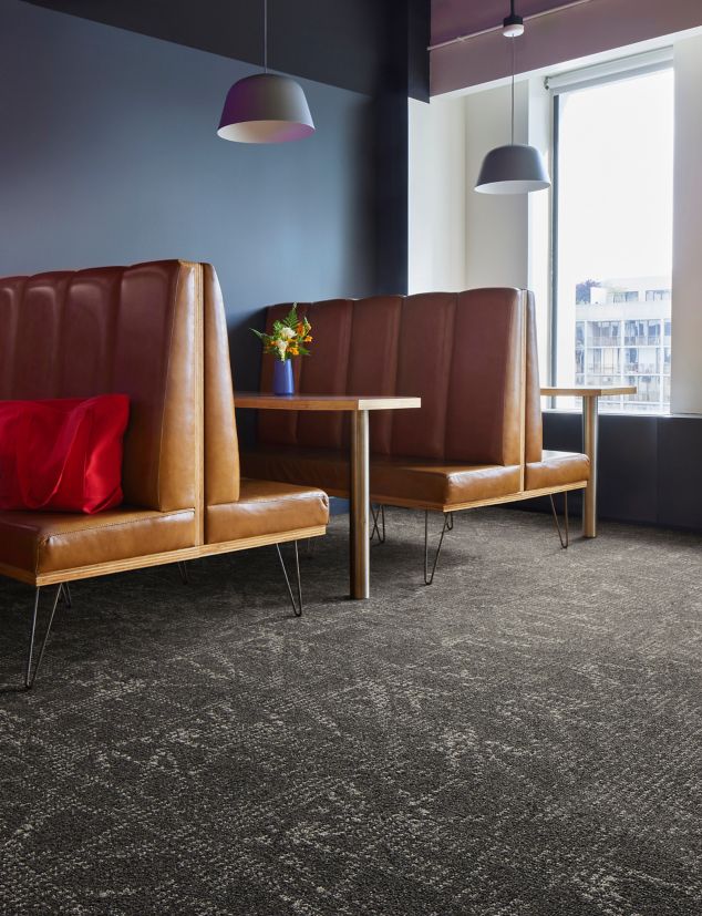 Interface Interpret carpet tile in break area or restaurant