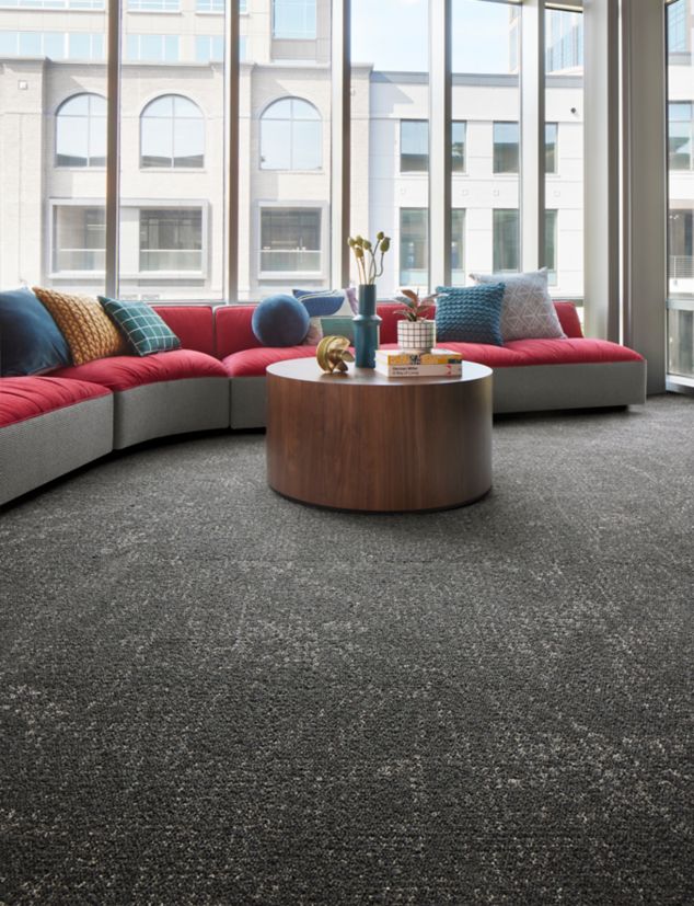 Interface Interpret carpet tile in workplace or hospitality lobby