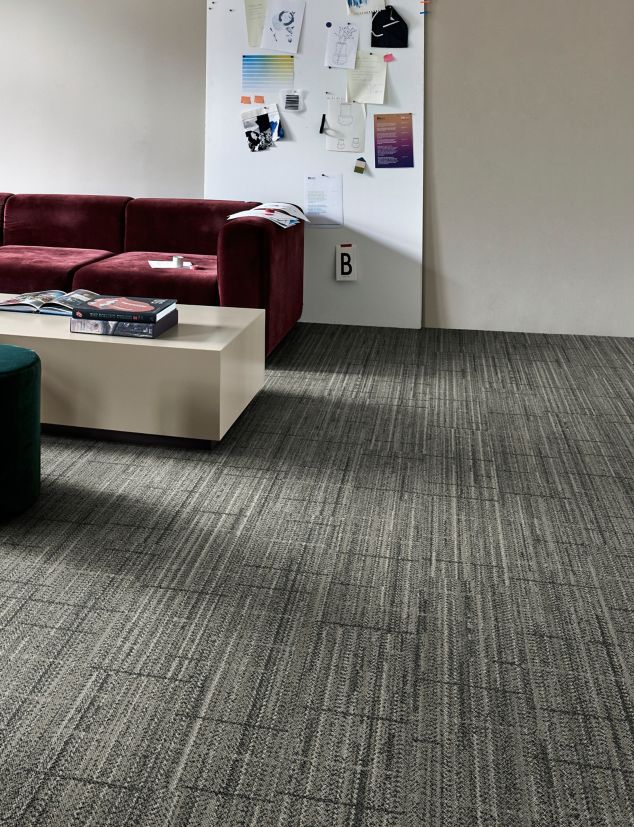 Interface In the Fold plank carpet tile in private office
