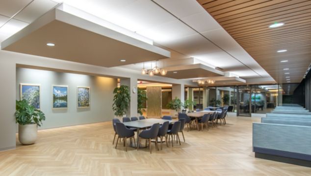 Interface Natural Woodgrains plank LVT in lobby