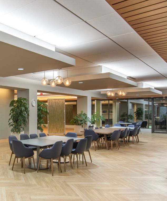 Interface Natural Woodgrains plank LVT in lobby