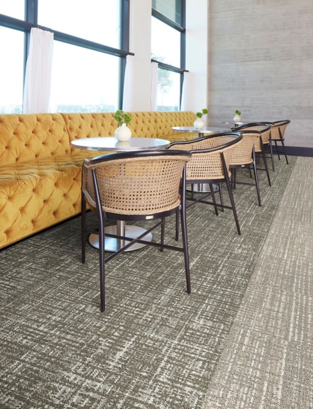 Interface Knitstitch carpet tile in workplace lounge