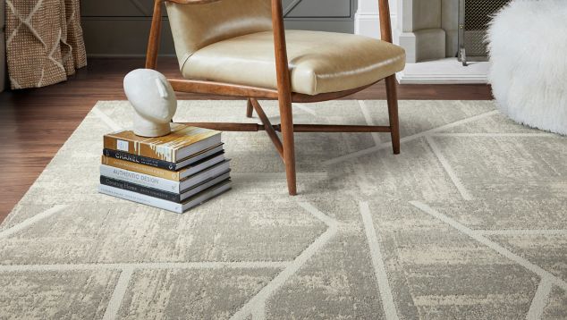 CARPET: LC02, Fawn, Non Directional LVT: Level Set, Beech, Ashlar