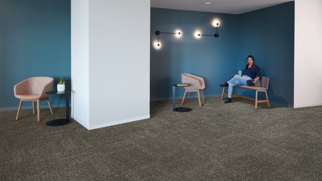 Interface Lighthearted carpet tile in seating area with women looking at tablet