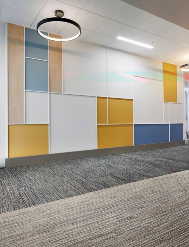 Interface Line of Thought plank carpet tile in workplace public area