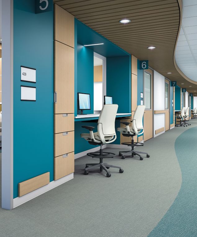 Interface Looped vinyl sheet in hospital administration area