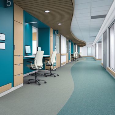 Interface Looped vinyl sheet in hospital administration area