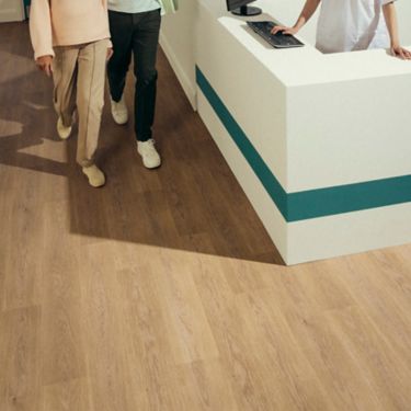 noravant timber rubber flooring in healthcare corridor