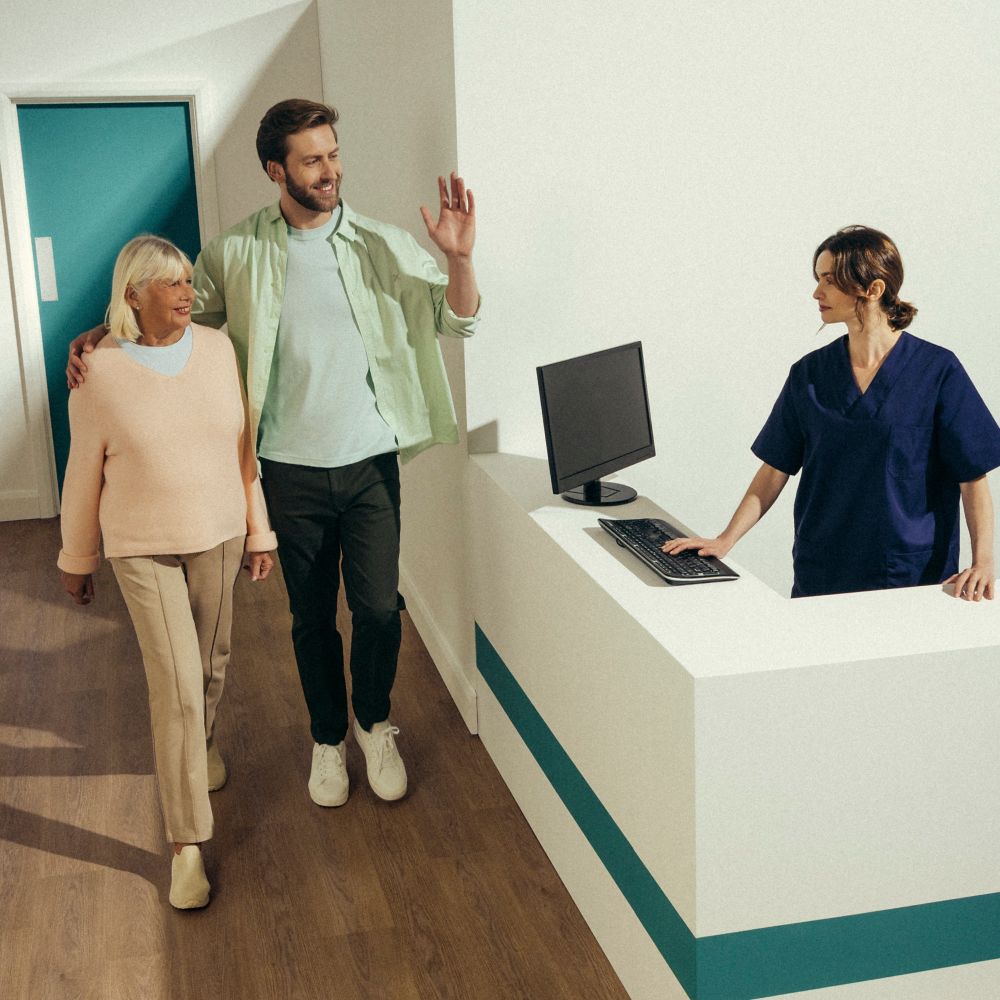 noravant timber rubber flooring in healthcare corridor