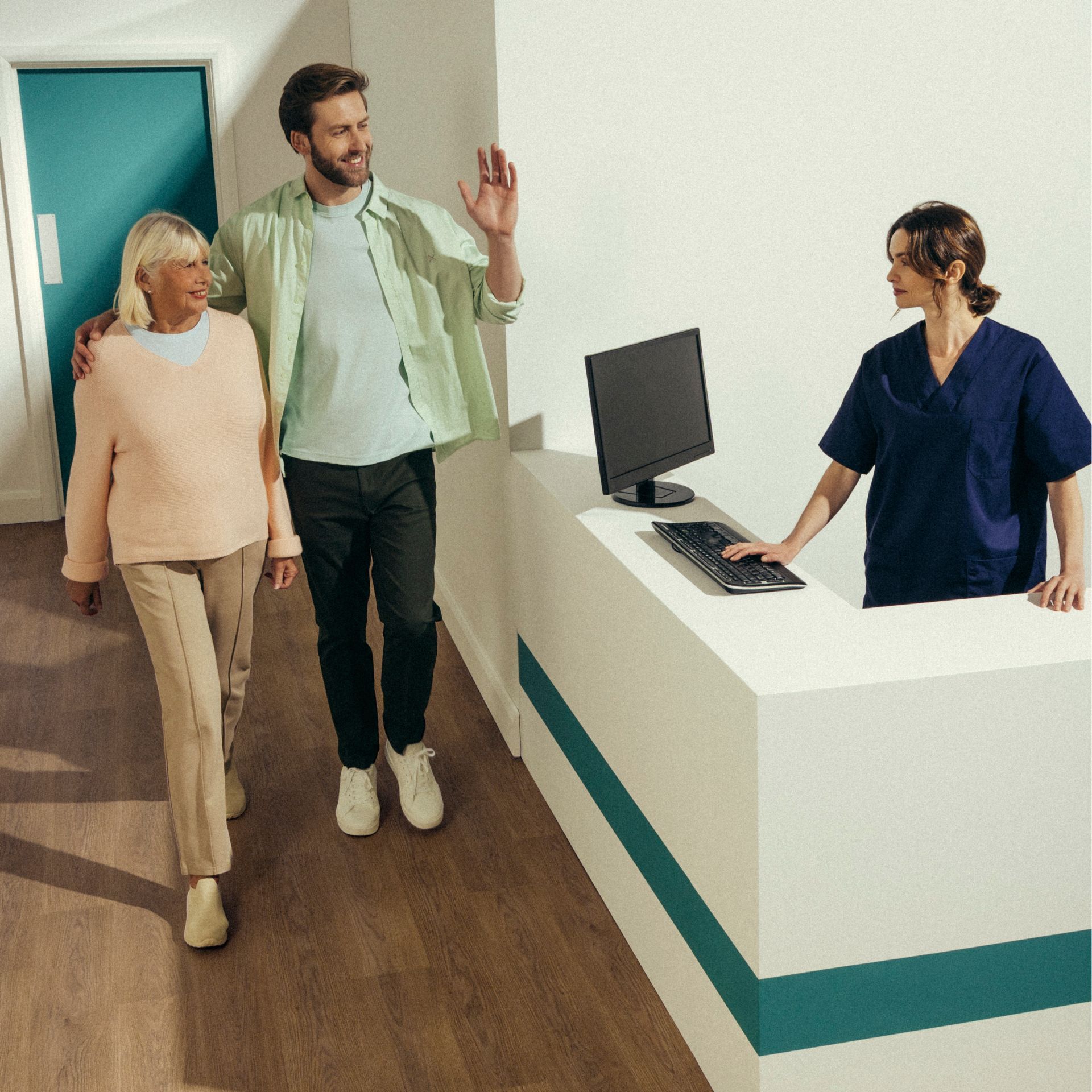 noravant timber rubber flooring in healthcare corridor