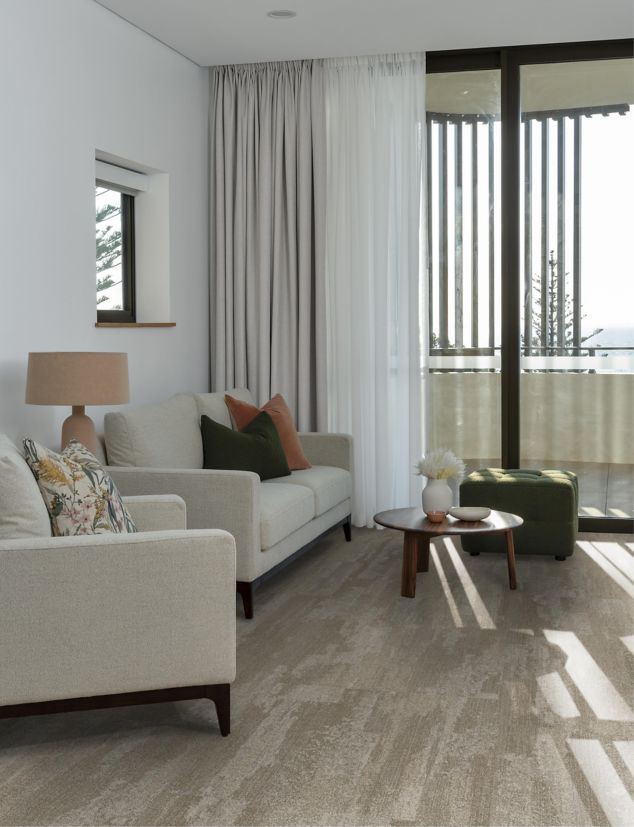 Interface NF401 plank carpet tile in senior living residence