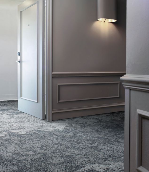 Interface B601, B602 and B603 carpet tile in upscale hotel corridor