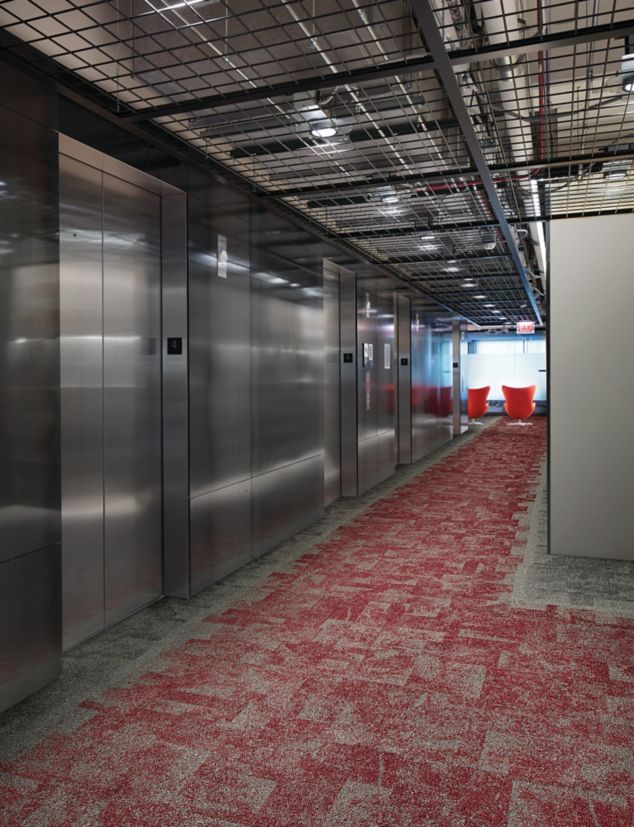 Interface Open Air 404 and Interface Open Air 404 Accent in elevator corridor